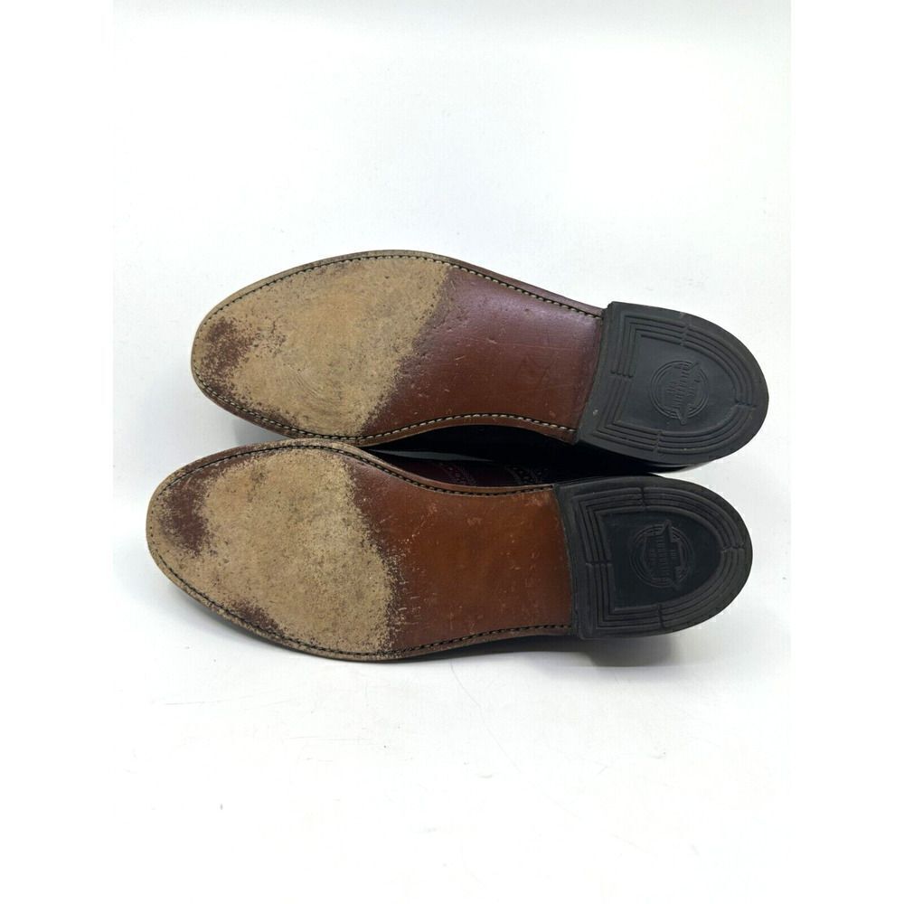 Florsheim Wingtip Oxford Mens 10 D Burgundy‎ Good Leather Brogue Made in USA - Picture 5 of 11
